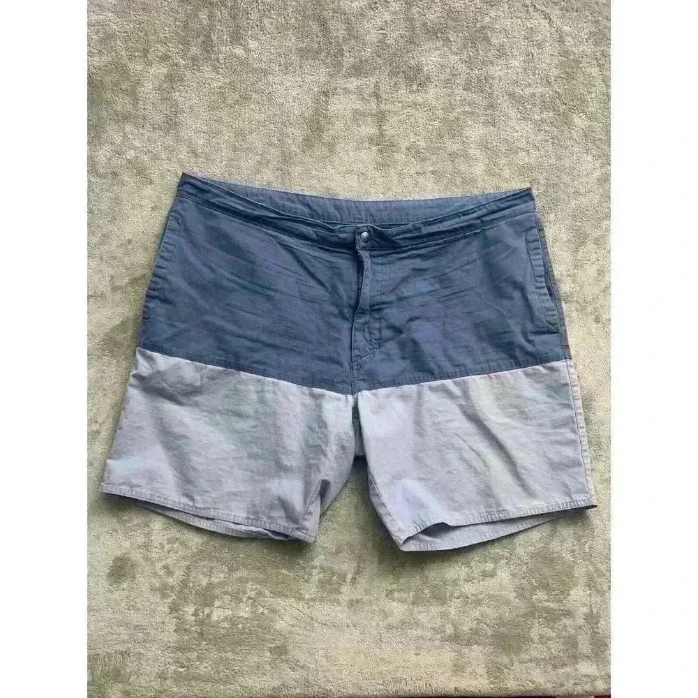 Patagonia Shorts Men's Sz 40 100% Organic 7" Blue Two Tone Casual Flat Front
